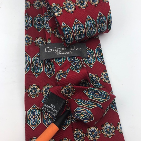 Christian Dior 100% silk imported neck tie EUC - Picture 3 of 3